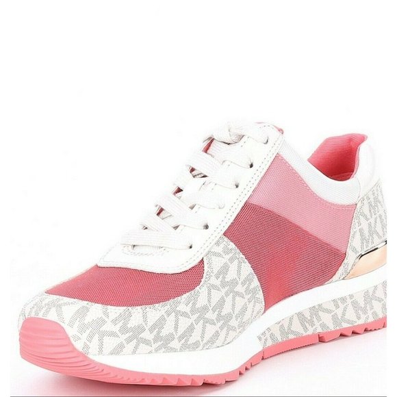Michael Kors Allie Wrap Tech Canvas Sneakers Light Berry Sorbet - Picture 4 of 6